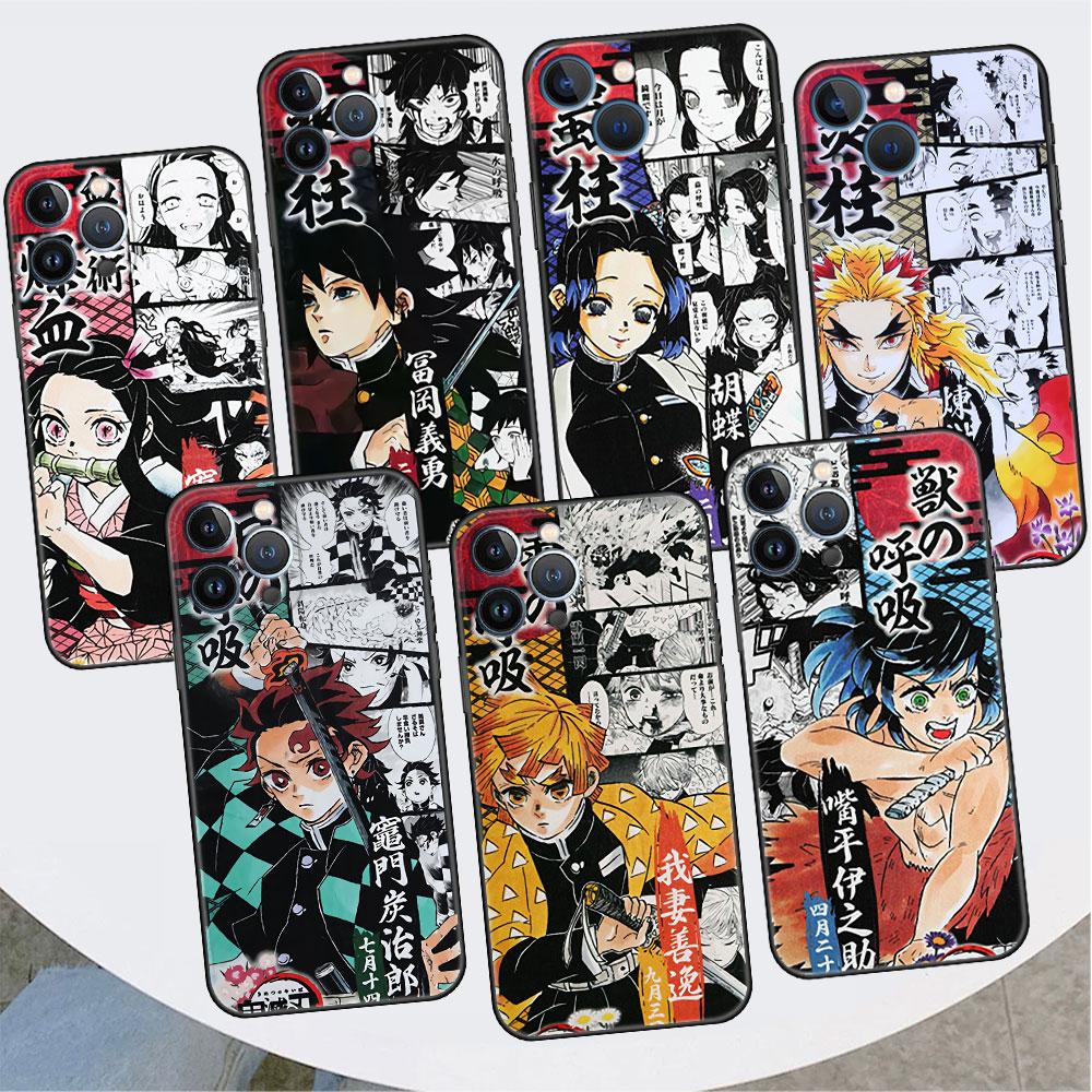 Anime Demon Slayer Kimetsu Pouzdro Pro Apple iPhone 14 Pro Max 13 11 12 Mini SE 7 8 Plus X XS 6 6S Silikonový Kryt na Telefon Měkká Funda
