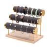 Detachable Tiered Jewelry Rack Wood Base Stand for Showcasing Bracelets and Bangles Wrist Accessories Storage Organizer
