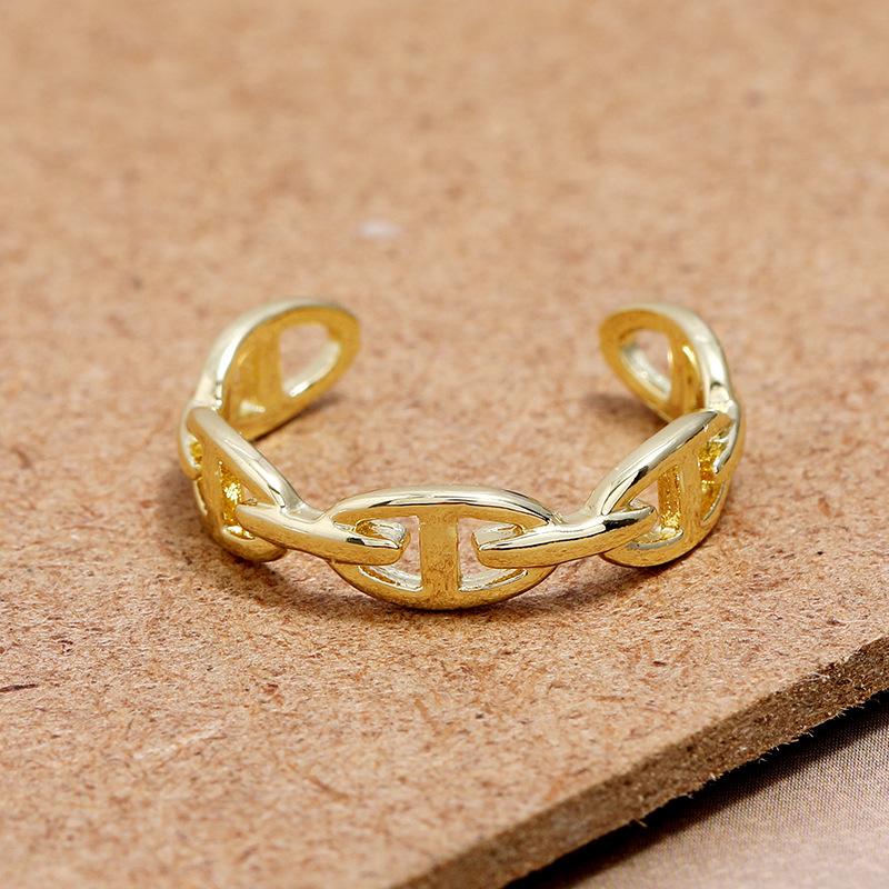 Niche design Mori feathers rose gold ring women's light luxury cold wind versatile simple personality live ring