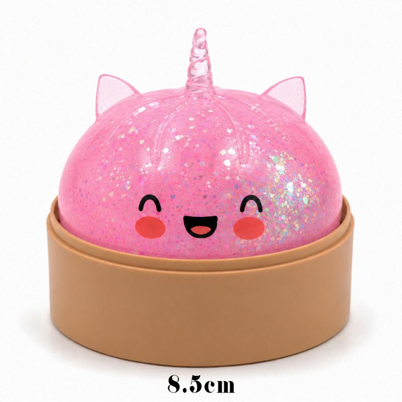 Simulation Steamed Stuffed Bun Toy Glitter Slow Rising Soft Stress Relief Fidget Toy for Classroom Student Rewards