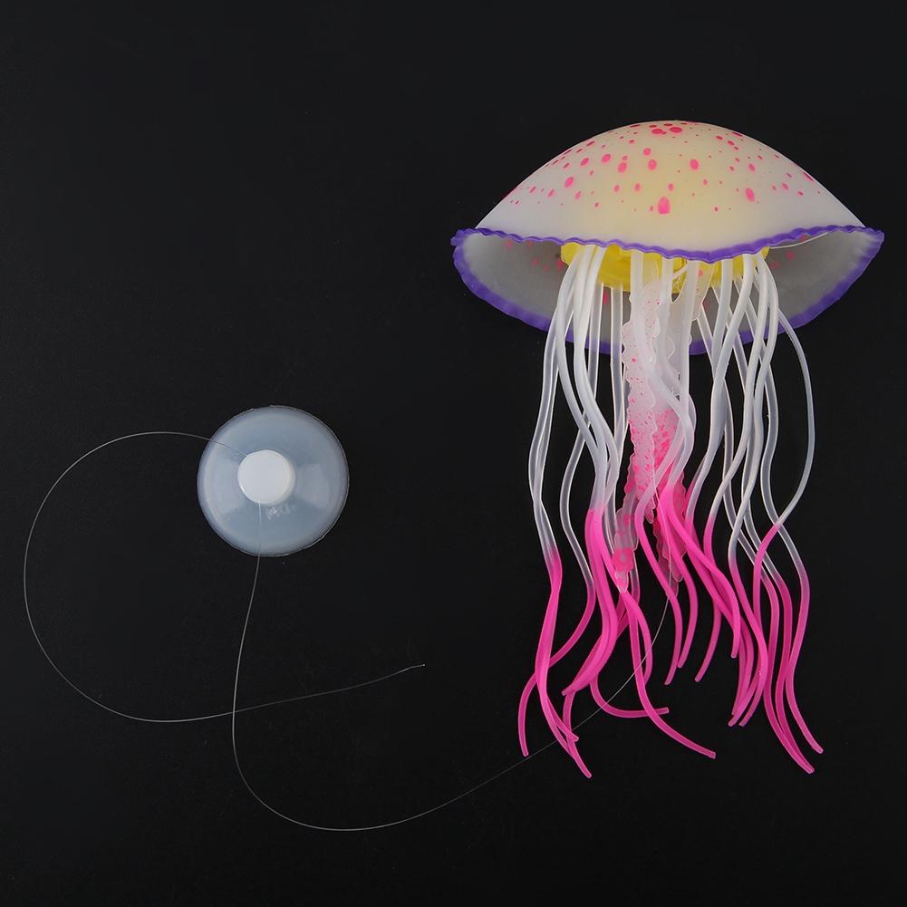 Aquarium Simulation Silicone Artificial Jellyfish Fish Tank Decoration Ornament Red