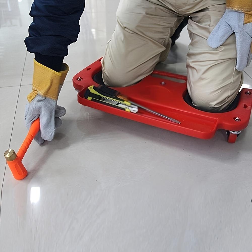 1pc Heavy-Duty Rolling Knee Pad  with Wheels - ABS Plastic Ergonomic Kneeling Pad, Built-In Tool Tray & Comfortable Cushion for Carpenters