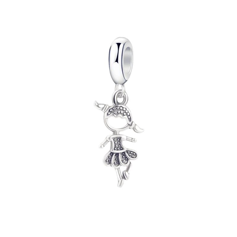 Cute Little Boy Little Girl Charm Beads Dangle Original Fit Copper Bracelet Necklace Beads For Diy Jewelry Women Gift