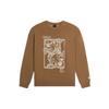 Li Ning X Disney Sports Fashion Series Solid Color Round Neck Pullover Embroidered Knitted Long Sleeve Sweater Women Sweater Brown AMBS156