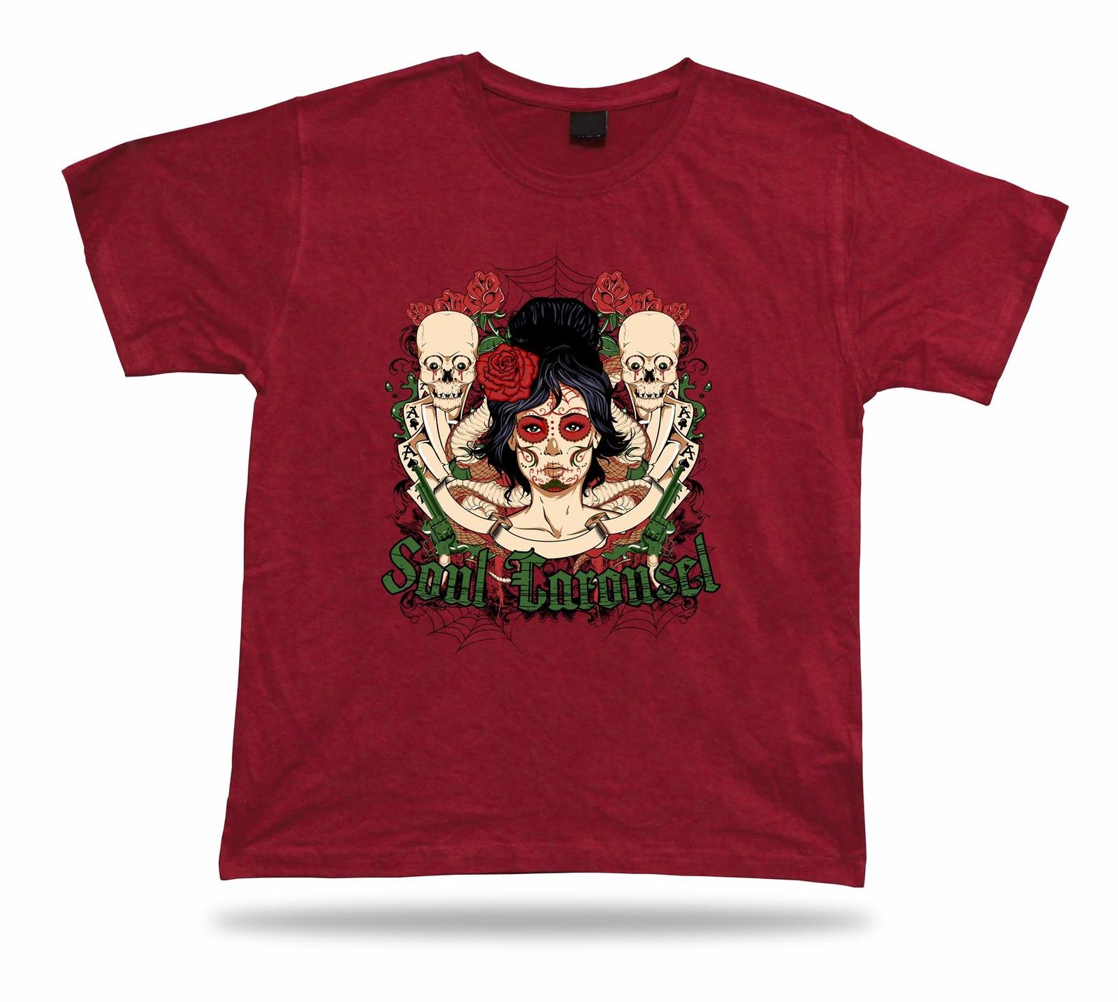 

Tshirt Tee Shirt Birthday Gift Idea Soul Carousel Skull Makeup Gothic Emblam 5XL різнокольоровий