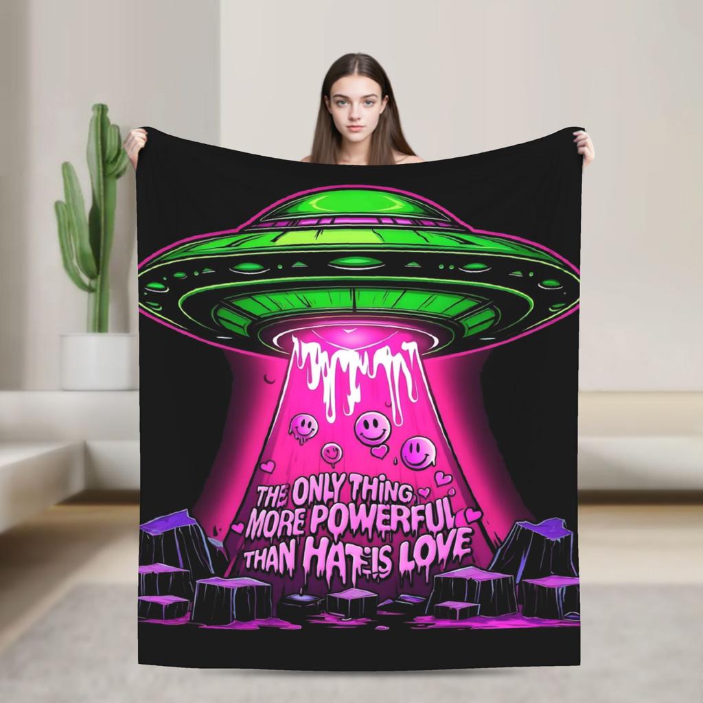 The Only Thing More Powerful Than Hate Is Love Blanket Fuzzy Vintage Soft Throw Blankets for Bedding Lounge All Season