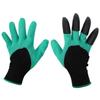 GREEN and BLACK 1 Pair of Clawed Latex Work Gloves for Digging