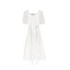 VEROMODA Women's Cotton Blend Pleated Square Neck Long Dress