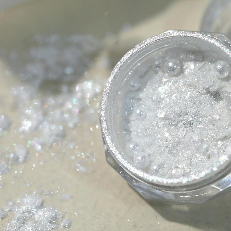 Mirror Iridescent Mixed Nail Glitter  Powder Holographic Spangles Flakes Nail Art Powder Gel Polish Manicure Accessories