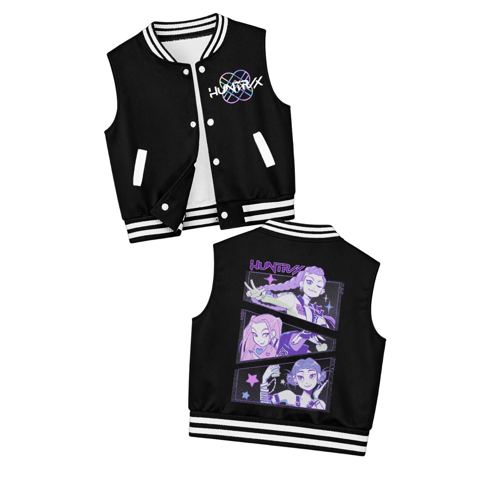 Children s Fashionable Casual Sleeveless Printed Vest Jacket 110 чёрный