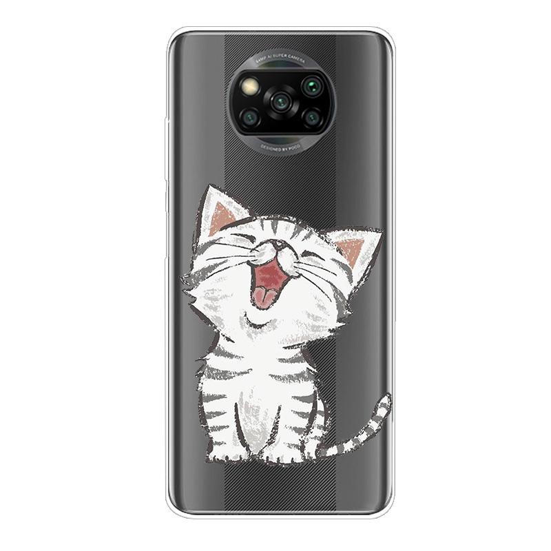 For Xiaomi Poco X3 NFC Case TPU Silicone Soft Cartoon Clear Case for Poco X3 Pro Phone Cover PocoX3 Pro Global Transparent Coque