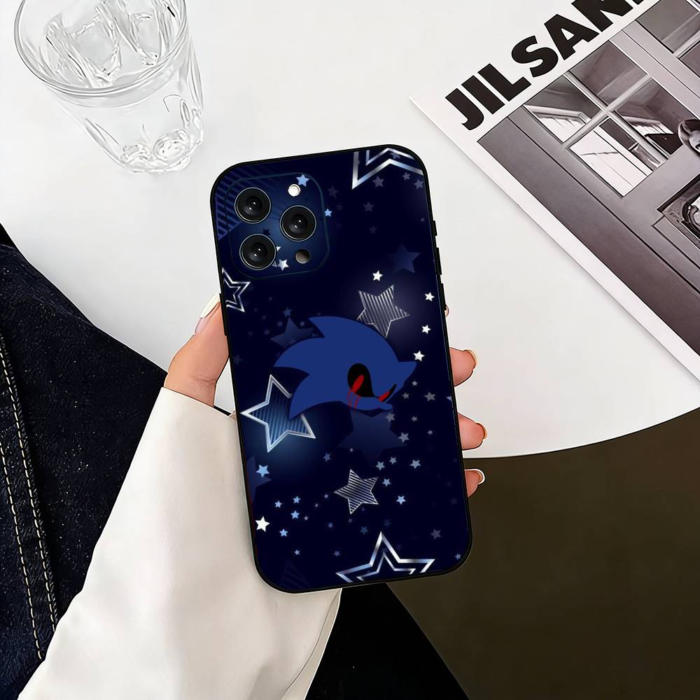 S-Shadow S-Sonic Phone Case For iPhone 17,16,15,14,13,12,11 Plus,Pro Max,XS,Soft Silicone Black Cover