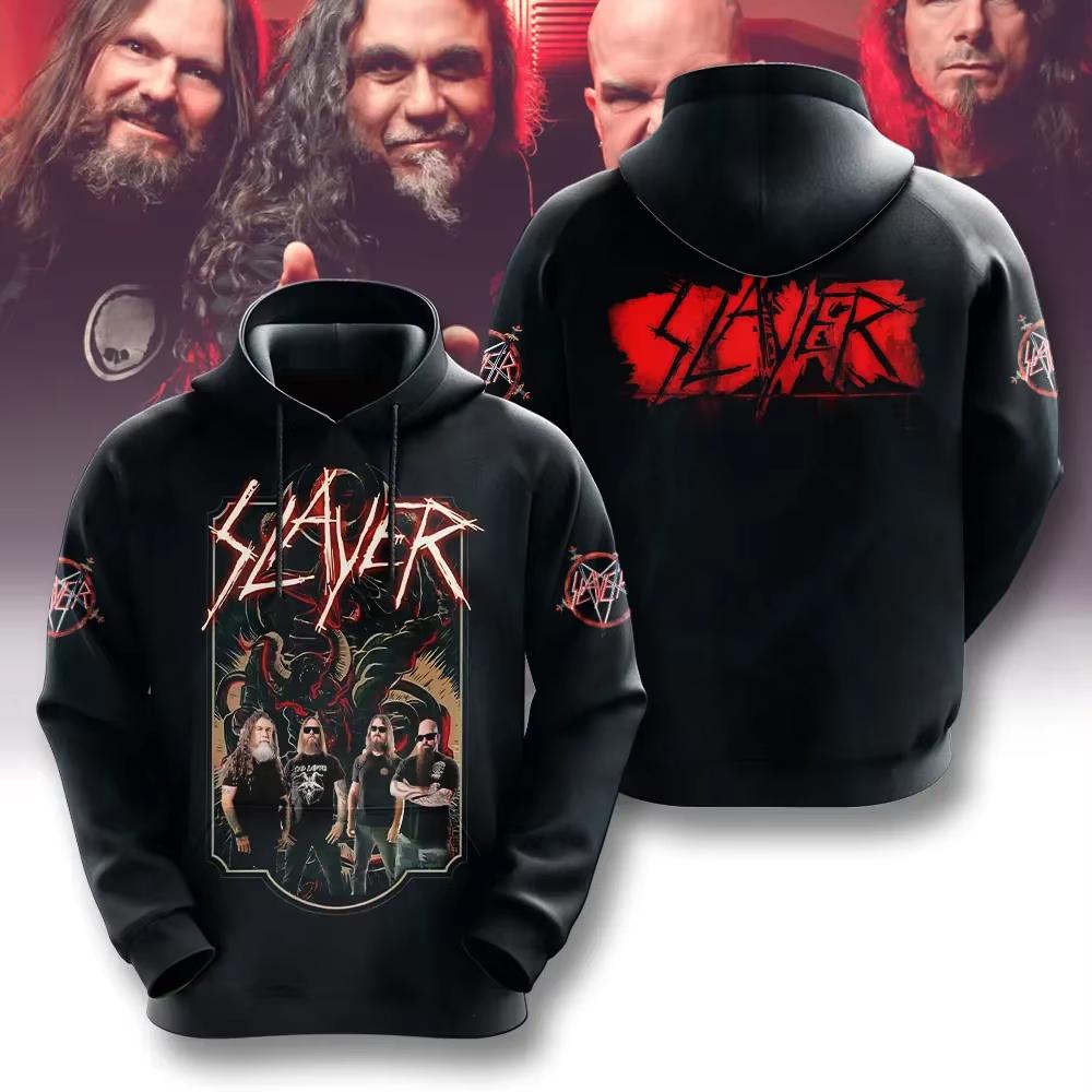 Rock Band Slayer Sweat à capuche imprimé 3D Hommes Femmes Mode Hip Hop Sweat à capuche Sweat-shirt Vêtements pour adultes Masculina Sudaderas Hombre