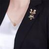 Fashion Retro Inlaid Diamond Brooch, Sweater Jacket Brooch