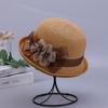Summer Women's Bucket Hat with Bowknot, Breathable Straw Sun Hat for Travel and Outdoor, Elegant Handmade Fisherman Cap
