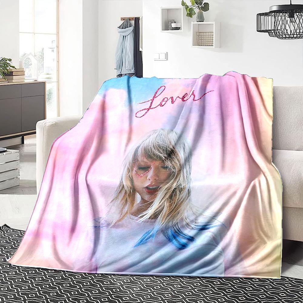 Taylor Swift Lover Album Cover Blanket Soft Throw Blanket For Home Bedroom Bed Sofa Travel Office Solid Christmas Blanket