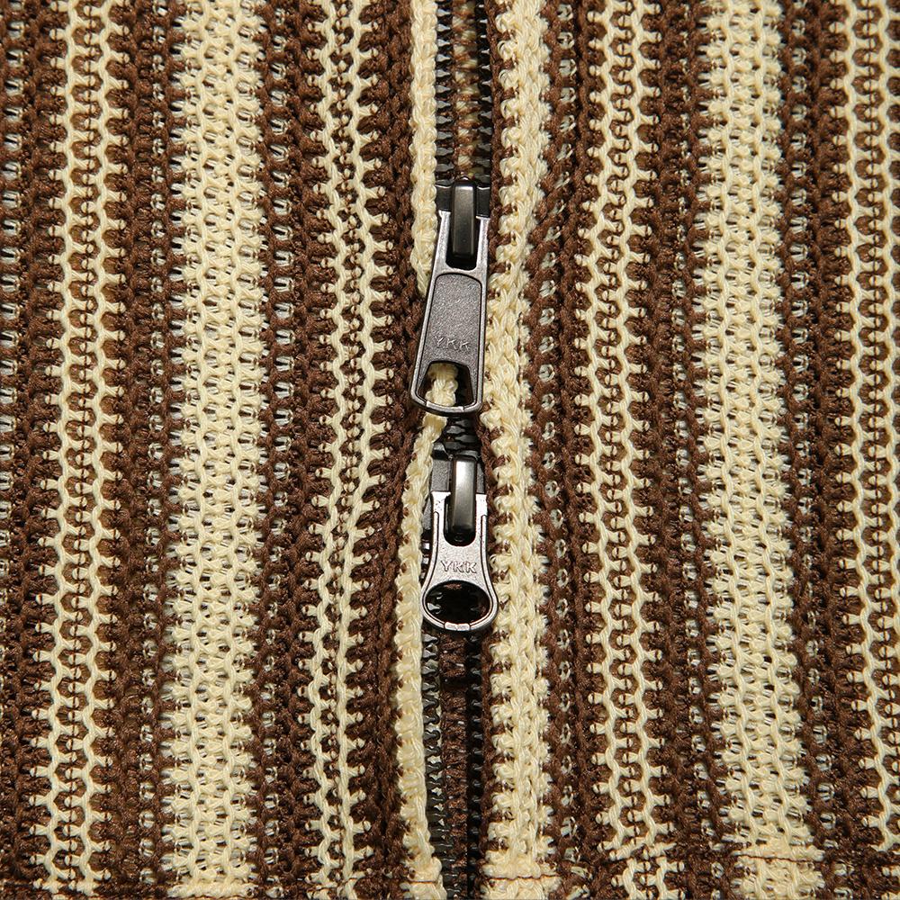 DOD Crochet Zip-Up Hoodie (Tan)