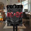 1Pc Ac-dc Music Band Print Flannel Blanket, High quality Comfortable for All Seasons, Home Decor, Warmth and Comfort, Perfect for Christmas Gifts