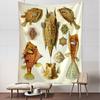 Meerfisch Quallen Retro Wandteppich Wandbehang Psychedelisch Abstrakt Tapisserie Hexerei Ästhetik Zimmer Heimdekor