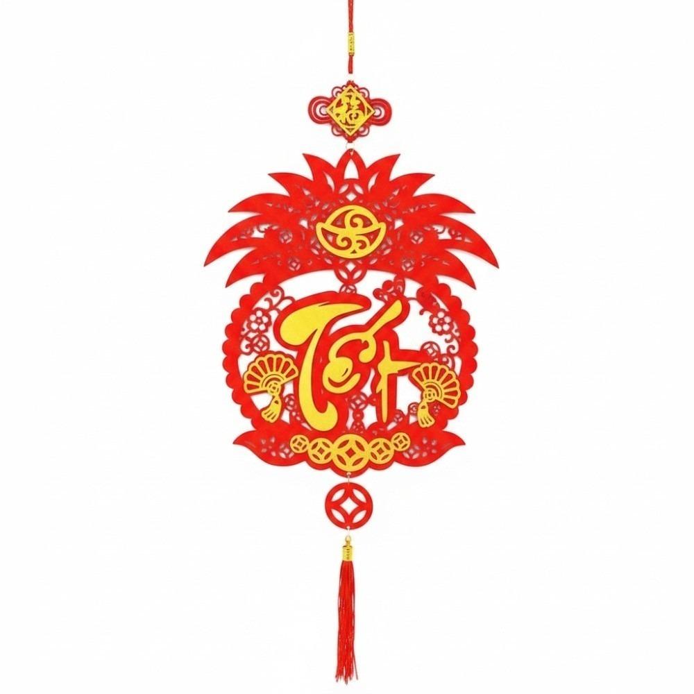Non-woven Fabrics Vietnamese Couplets Pendant with Tassels Hollow Spring Festival Couplets Three-dimensional Glitter