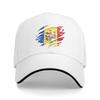 Ripped Rip Open Moldova Flag Palm  Baseball Cap  Tennis Skate Sun Visor Trucker Hat Couple WomenFashion Print Baseball Caps