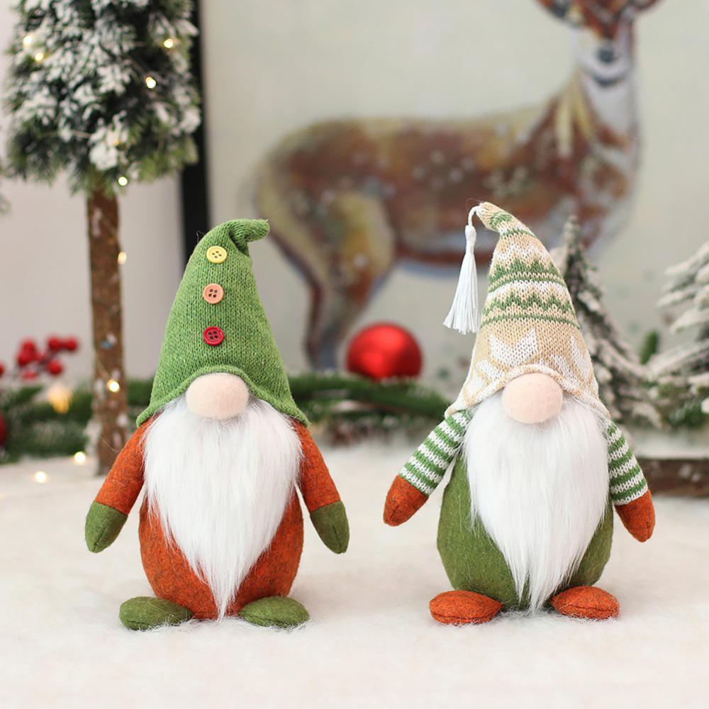 Faceless Elf Christmas Figure - Green Santa Claus Nordic Decoration