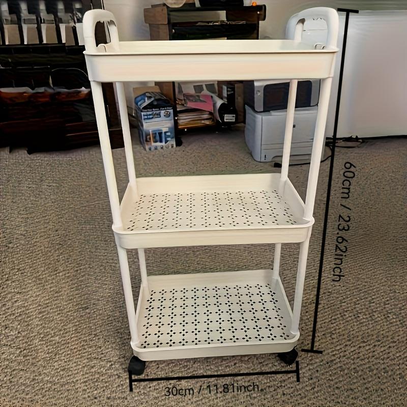 5-Tier Rolling Storage Cart, Mobile Organizer with Wheels for Kitchen Pantry Bathroom, Modern White Utility Cart, Easy Assembly