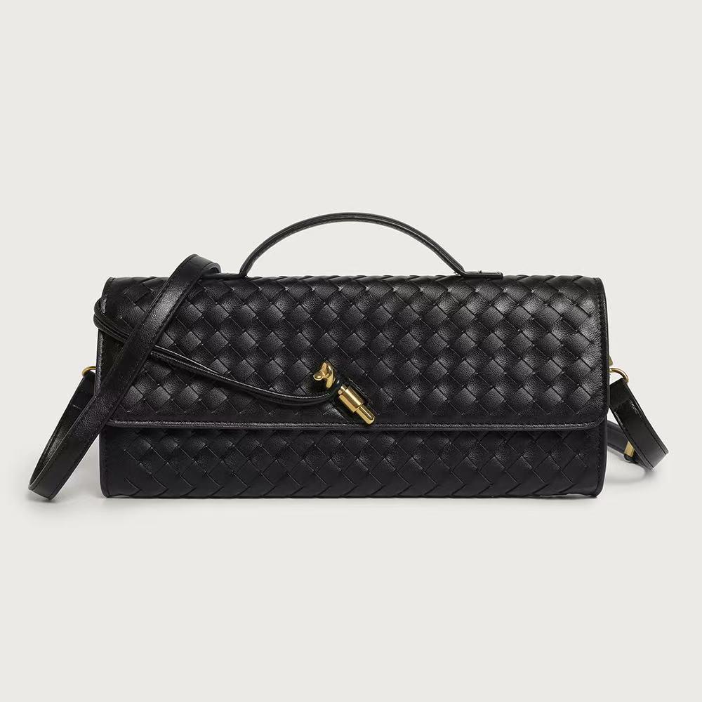 Damers Handgjord Vävd Dragspels Crossbody-väska - High-End, Trendig Clutch & Aftonaxelväska
