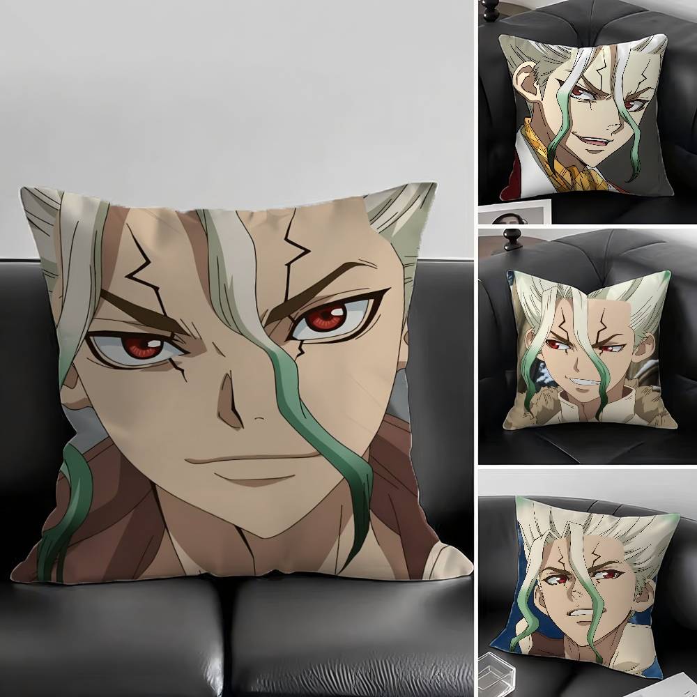 1Pc Anime Dr. Stone Pillow Case Fashion Square Pillowcase Bedroom Sofa Room Ins Decoration Leisure