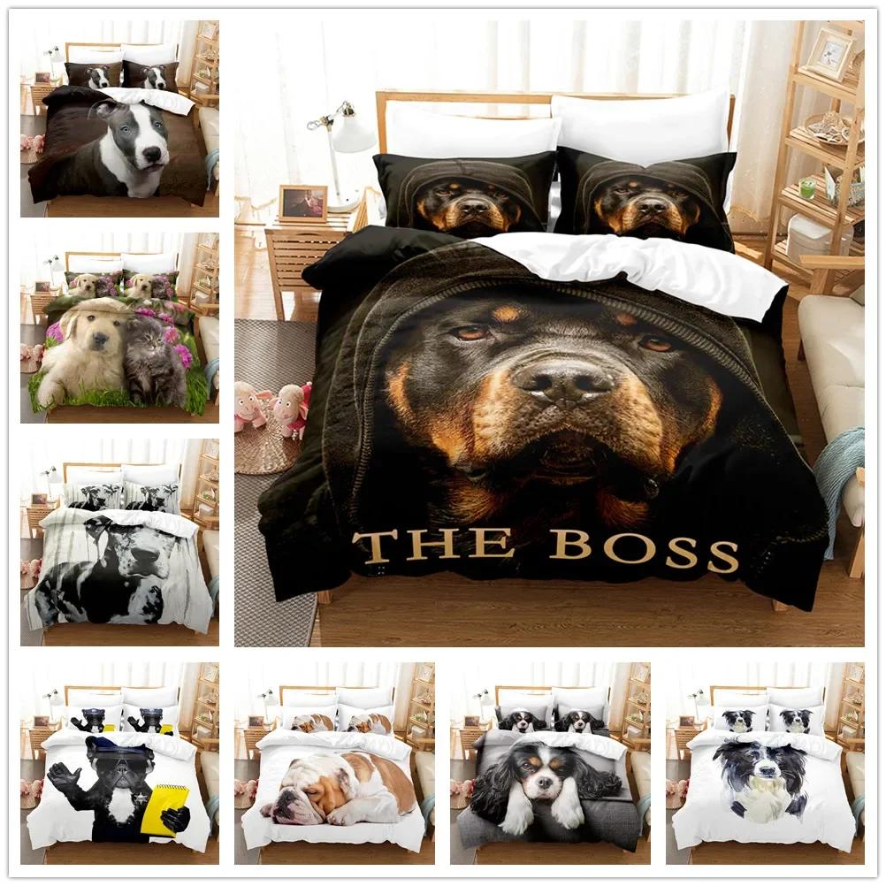 Hund Niedlich Cartoon Welpe Bequeme Bettdecke Bettbezug Kissenbezug Bettwäscheset Kinder Schlafzimmer Dekoration Heimtextil