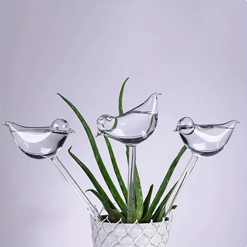 Automatic Bird-Shaped Glass Watering Device for Potted Plants - Ideal for Home & Travel Drip Feeder