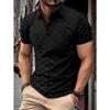 Kariertes Jacquard Kurzarm Herren Freizeit Poloshirt