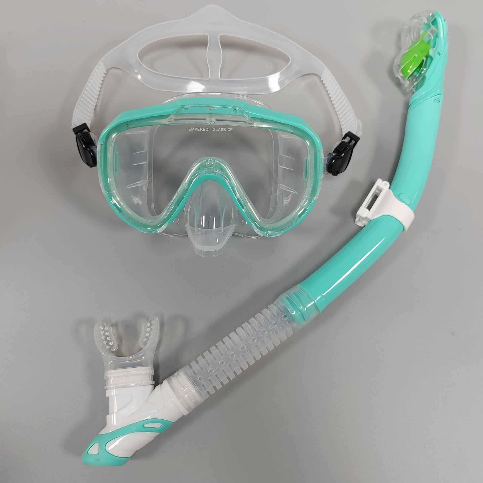 Unisex Adult Large Frame Silicone Diving Mask & Snorkel Set One Size