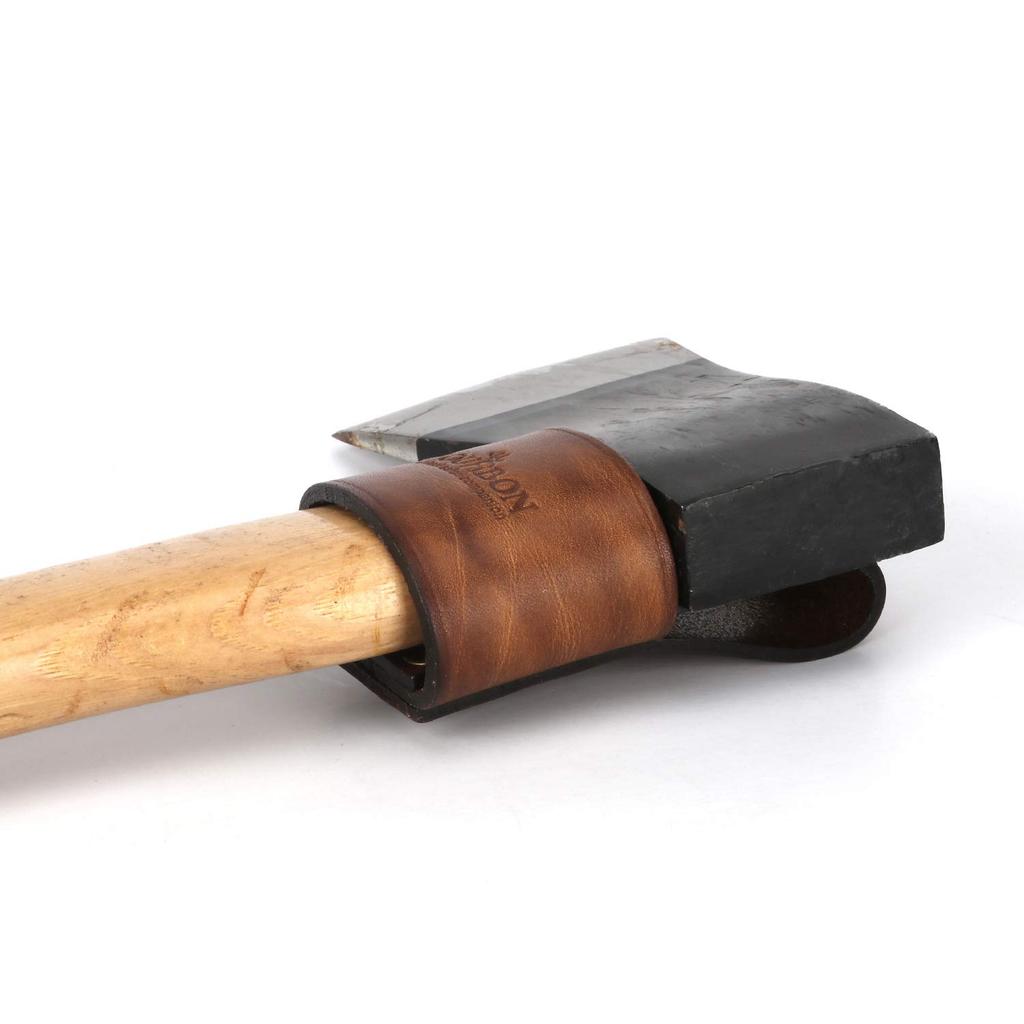 TOURBON Hammer Leder Werkzeughalter für Beil und Nageltasche mit Gürtelschlaufe, Zieher,