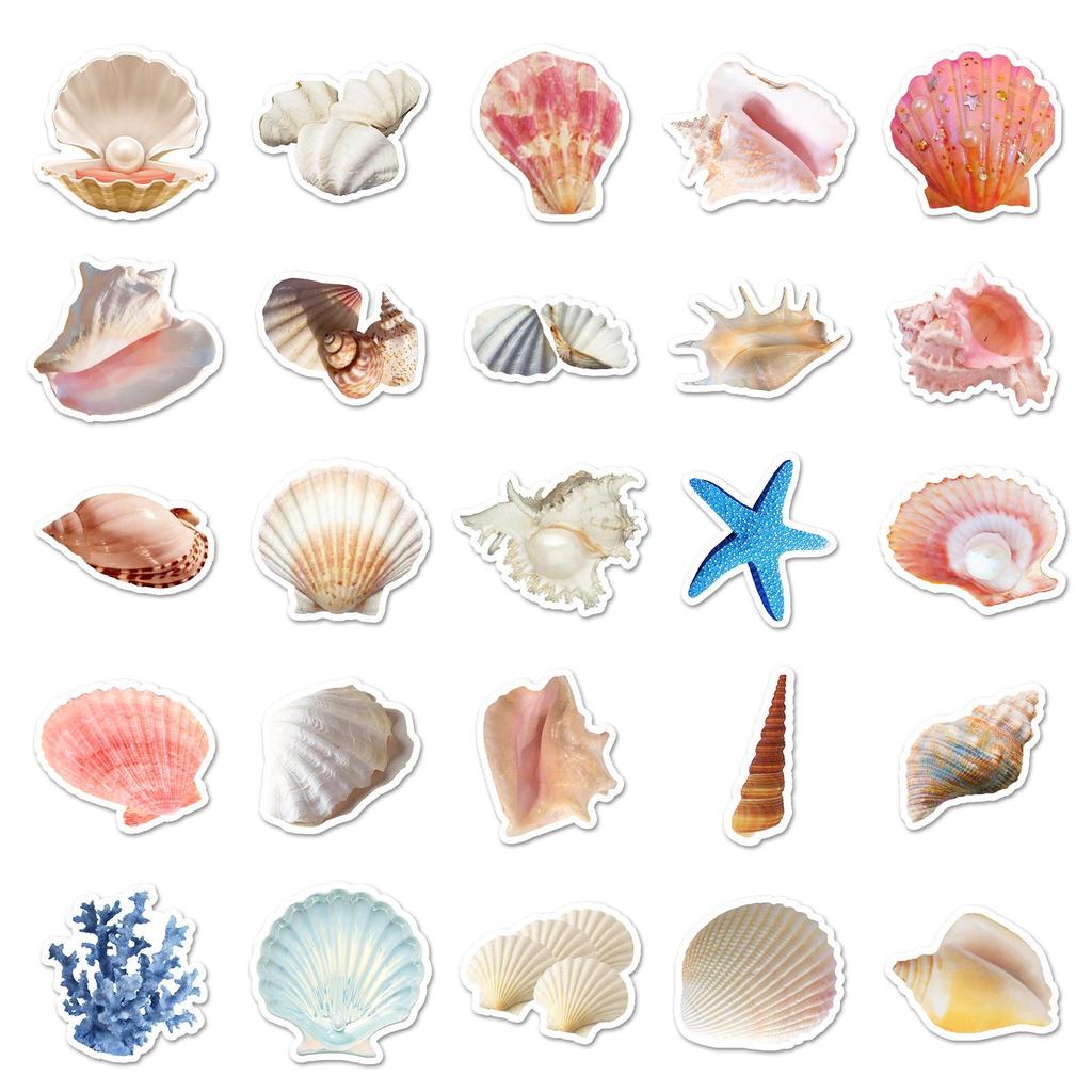50 Sheets of Cartoon Animal Shell Stickers - INS Style for DIY Tablets & Journals