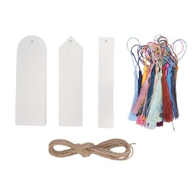 61Pcs Set Acrylic Bookmarks Blanks Bulk Kit with Tassels Twine School Office Supplies for Crafts Projects