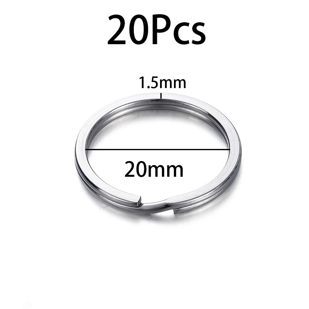 10-20Pcs 15-35mm Stainless Steel Key Rings Round Flat Line Key Ring For Key Chains Key Rings DIY Jewelry Making Accessories