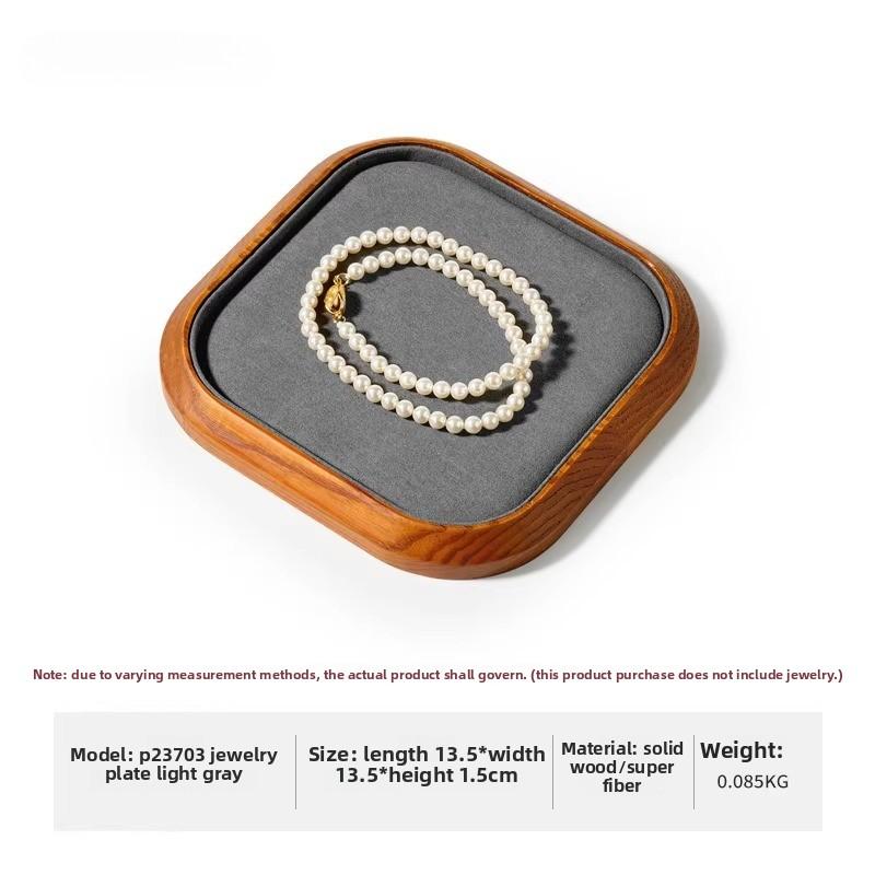 

Solid Wood Jewelry Tray, Jewellery Display Plate for Gold Silver Jade Ornaments Storage