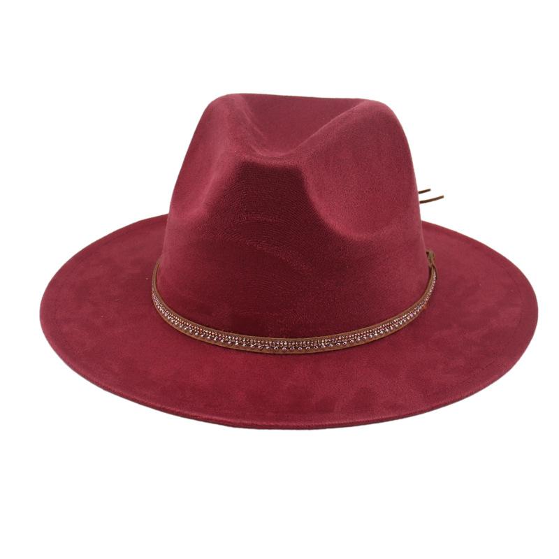 Solid Color And Western Cowboy Hat Felt Hat Woolen Top Hat Amazon Cross-Border Wholesale Retro Ethnic Fashion Hat
