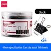 Deli 84-Piece Black Binder Clip Assortment