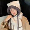 Winter New Cute Hat Women's Thickened Warm Ear Protection Hat Versatile Face Small Wool Hat Scarf Set