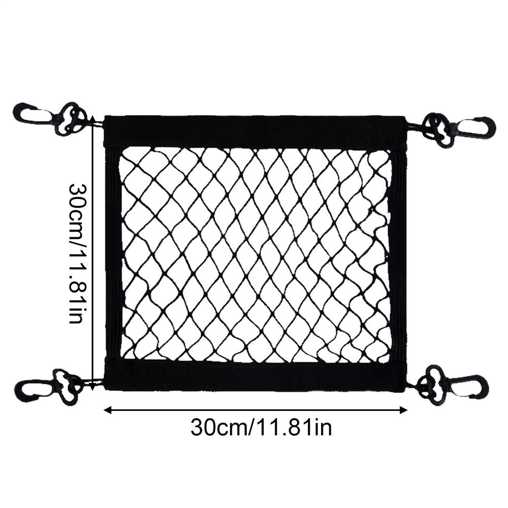 Polyester High Elastic Cargo Net with 4 Adjustable Hooks 360 Degree Rotatable Easy Installation Motorcycle Net for Cargo Storage