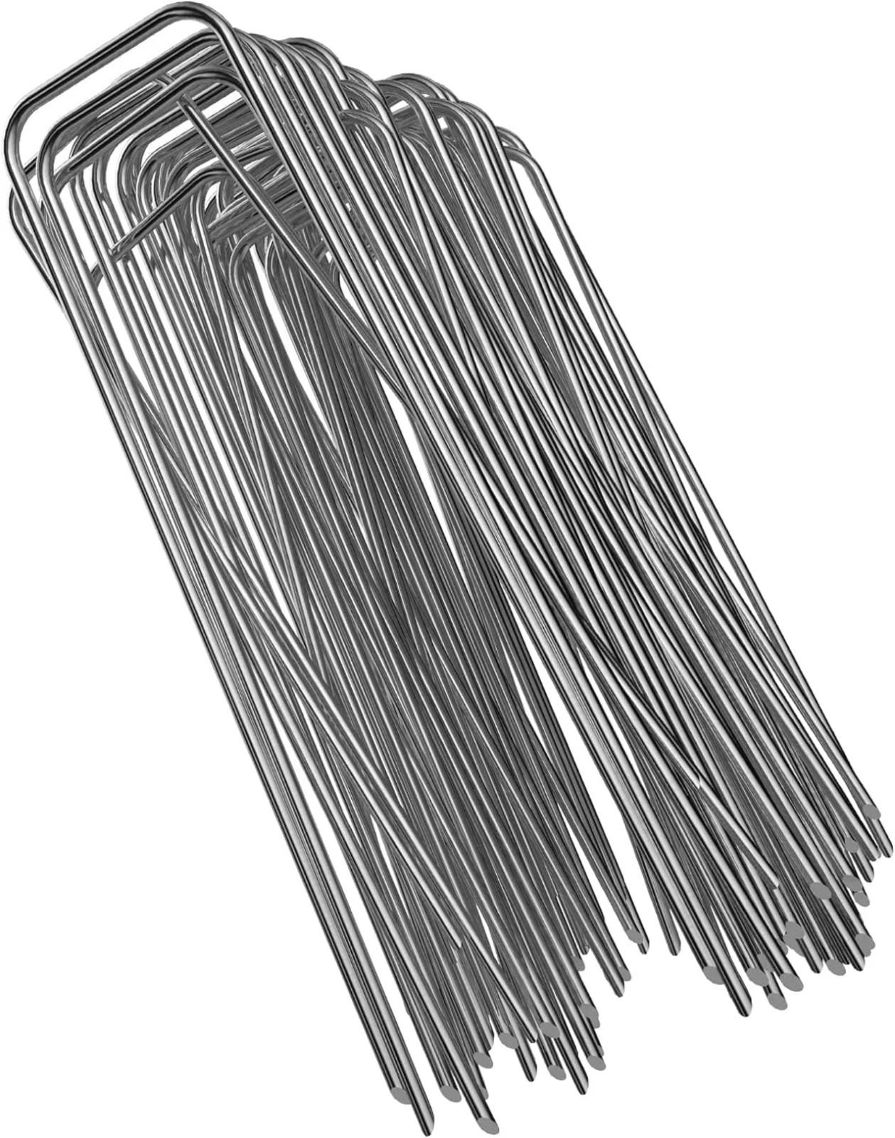 

100 упаковок 6-дюймовых садовых гвоздей для крепления, гвозди, для благоустройства, крепления сорняков, барьерных тканей, ирригации и заборов One Size