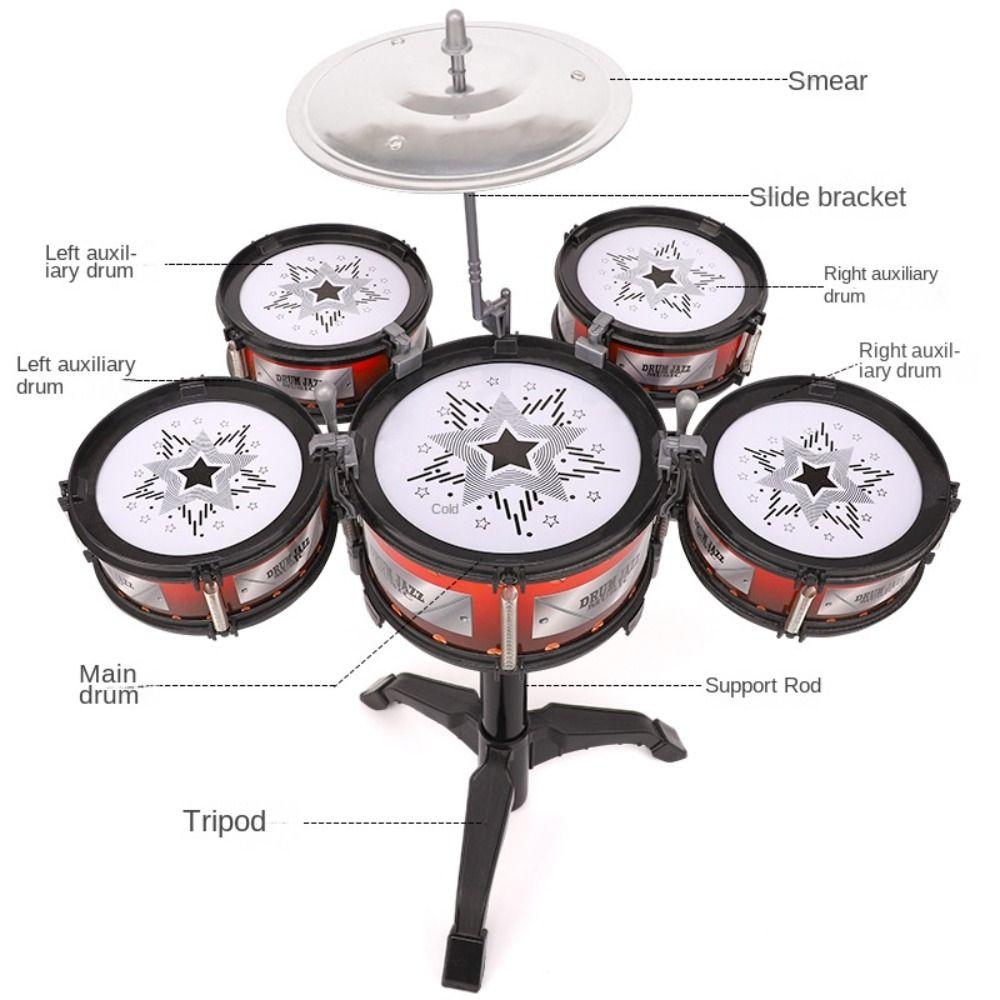 Drum Sets 5 Drums Musical Instruments Beat Children Jazz Drum Toy  Children/Kids Gifts