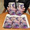 Kingfisher Flowers Painting Case For Samsung Galaxy A57 A37 A17 A56 A36 A26 A16 A55 A35 A15 A54 5G Luxury Leather Texture Silicone Cover