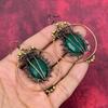 Faceted zambian emerald earring copper wire wrapped earrings handmade jewelry natural gemstone earring copper wire wrap jewelry gift for her