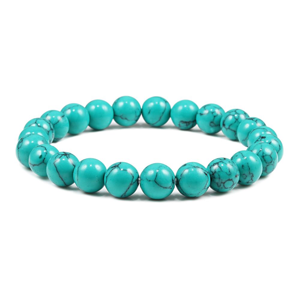 8mm Colorful Natural Stone Beaded Men Bracelet Meditation Buddha Elastic Bracelets Women Charms Jewelry Healing Yoga Accessories