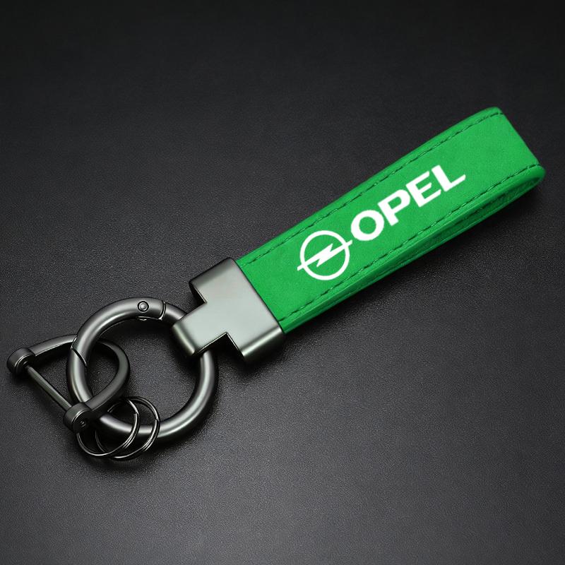 

High-Grade Leather Suede Keychain Motorcycle Key Ring For Opel Antara Astra Insigni mokka Corsa Mokka Vectra opc opcline зелёный