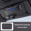 1pc PU Leather Car Visor Organizer with Glasses Holder, Multi-Functional Storage Pouch for Driver's License, Cards, and Accessories