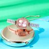 Fashion Diamond Inlaid Square Zircon Watch Exquisite Chain Bracelet Watches Women Free Adjustment Pulling Quartz Watches Reloj